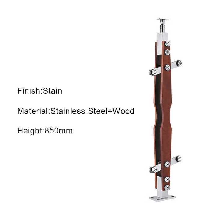 Quality Railing Column Made of Stainless Steel and Wood for Outdoor ...