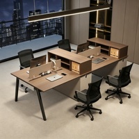 Bureau de travail modulaire pour 6 personnes avec écran de confidentialité, mobilier de bureau modulaire
