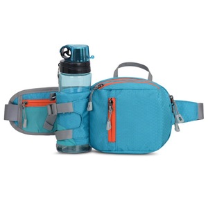 Sac banane de sport unisexe en nylon bleu clair avec porte-bouteille, pour course à pied, cyclisme et rangement de téléphone en extérieur - Product Image 1