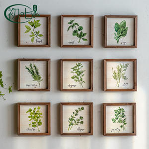 Nordic Style Plant Art <b>Paintings</b> Solid Wood <b>Frame</b> Realistic Wall Decor <b>For</b> Corridor Kitchen Bedroom - Product Image 2