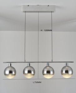 โคมไฟแขวนเพดาน LED ปรับได้ ดีไซน์ยาว พร้อมรีโมทคอนโทรล  วัสดุโครเมียม  โคมไฟตกแต่งทันสมัย ได้รับมาตรฐาน CE - Product Image 2