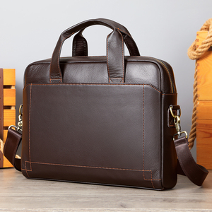 Maletín <span class=keywords><strong>de</strong></span> Cuero Genuino para <span class=keywords><strong>Hombre</strong></span>, con Logotipo Personalizado, para Oficina y Negocios, Portafolio para Laptop - Product Image 1