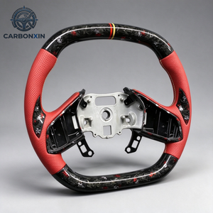 Volant personnalisé en fibre de carbone mate avec palettes de changement de vitesse pour Chevrolet Corvette C7, accessoires intérieurs - Product Image 2