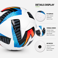 Ballon de football Aiju en cuir PU taille 5, thermocollé sans couture, avec couleur et logo personnalisés, service OEM/ODM en gros pour entraînement et matchs