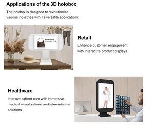 Boîte de projection holographique 3D LCD transparente AI <span class=keywords><strong>4K</strong></span> à écran tactile de 21,5/32 pouces pour les magasins de détail et les centres commerciaux - Product Image 4