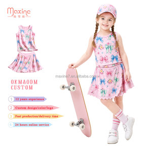 Set di Abbigliamento per Ragazze Maxine Wholesale, Due Pezzi con Gonna a Balze Floreale per Yoga - Product Image 3