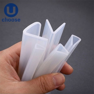 Profilé d'extrusion en silicone translucide en U sur mesure, bande d'étanchéité en caoutchouc pour bordure <span class=keywords><strong>de</strong></span> porte <span class=keywords><strong>de</strong></span> <span class=keywords><strong>douche</strong></span> en verre, vente en gros - Product Image 1