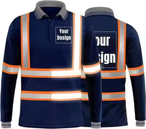 Camiseta de Trabajo de Alta Visibilidad HBC ANSI Clase 2, Duradera, con Franjas Reflectantes, Camiseta de Seguridad de Manga Larga para Construcción, Logotipo Personalizado YS - Product Image 3