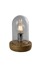 Lampe de table LED E27 en bois et verre sur mesure, design rétro, lumière blanc chaud à intensité variable, 220V, pour la lecture et l'usage domestique