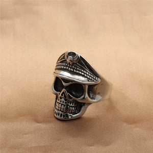 Skull <b>Ring</b> Men's <b>Titanium</b> Steel Silver Retro Punk Style Jewelry Gift 280660 - Product Image 3