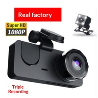 Y15 Nieuwe Privé Model Verborgen Drie-Lens IPS 1080p HD Groothoek Voor/Achter Loop Recording Rijrecorder Autocamera