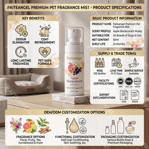 Brume parfumée premium pour animaux de compagnie, senteur pomme, cassis et musqué, 50 ml, spray désodorisant longue durée pour chiens et chats, marque privée - Product Image 5