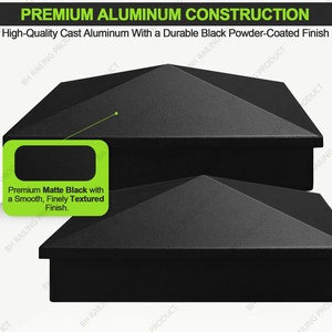 Tapa de poste piramidal de aluminio de 3'' de calidad, marco metálico para poste de valla, fácil de montar, herrajes modernos para vallas, balcones y patios BH - Product Image 6