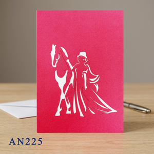 Carte pop-up 3D artisanale personnalisée Lady Horse, style lettres découpées en papier, vente en gros, cadeaux best-sellers, tendance du moment - Product Image 5