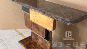 Luxury Marble <b>Console</b> <b>Table</b> Shaped Structure Entryway <b>Table</b> Italian Style Entrance Side Decor <b>Table</b> Set 068 Luxury Marble Consol - Product Image 3