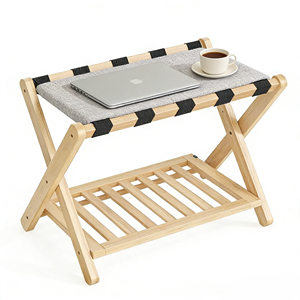 Solid Wood Wooden Foldable Hotel Room Luggage Rack Bathroom <b>Storage</b> Rack Used <b>for</b> Bedrooms Homestays and Guest Rooms - Product Image 6