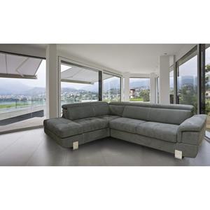 Canapé d'angle EUREKA en tissu gris foncé pour salon - Product Image 1