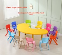 Ensemble Table et Chaises pour Enfants en Forme d'Arc, Réglable en Hauteur, Mobilier Modulaire pour Maternelle, Idéal pour l'Apprentissage Collaboratif (Vente en Gros)