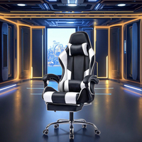 Chaise de jeu confortable pour bureau à domicile Chaise de jeu Razer PC Computer RGB LED Light avec repose-pieds