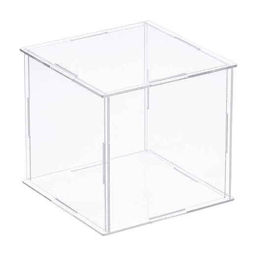 Modern Clear for Plexiglass Display Case 3.9x3.9x3.9inch Dustproof Acrylic Storage Box for Collectibles & Crafts PMMA Material