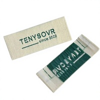 Étiquette tissée en coton avec logo personnalisé, étiquette de marque en tissu imprimée OEM, étiquette d'instructions d'entretien des vêtements, étiquette de taille pour vêtement