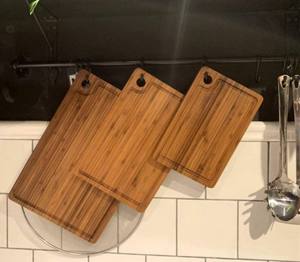 Planches à découper en bambou pour bloc <span class=keywords><strong>de</strong></span> boucher <span class=keywords><strong>de</strong></span> cuisine avec rainures <span class=keywords><strong>de</strong></span> jus et trous <span class=keywords><strong>de</strong></span> suspension - Product Image 4