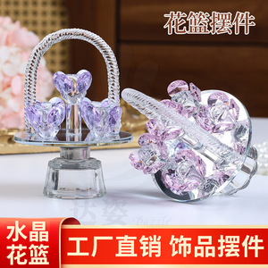 Adorno de Cesta de Rosas de Cristal en Forma de Corazón, Decoración Floral para Aniversario de Bodas, Regalo para el Día de San Valentín - Product Image 5