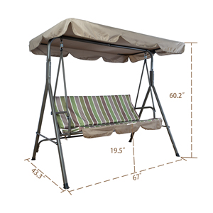 <span class=keywords><strong>Alicia</strong></span> comoda sedia a dondolo a 3 cuscini per Patio con struttura in acciaio resistente a baldacchino regolabile cuscino rimovibile-per esterni - Product Image 6