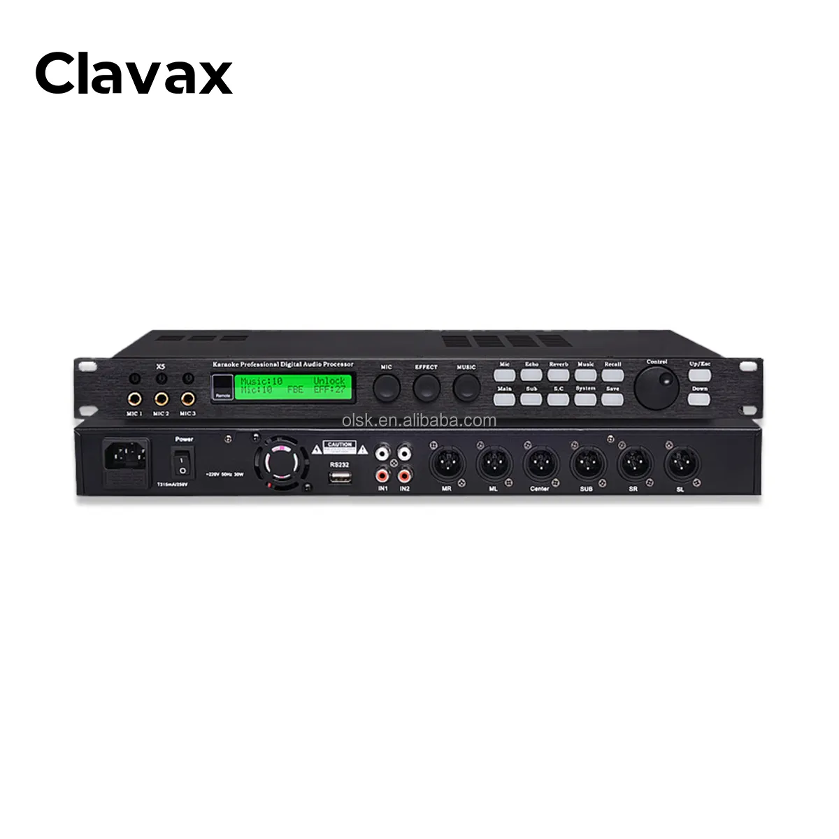Clavax CLAM-X5 équipement Audio professionnel processeur Audio effecteur 7 canaux égaliseur de musique 15 canaux égaliseur de Microphone