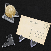 Supports de présentation de pièces de monnaie en acrylique, mini supports pour pièces de monnaie de collection, présentoirs transparents en plastique pour médailles, porte-badges ultra transparents