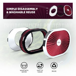 12 "x <span class=keywords><strong>2</strong></span>" gruppo filtro filtro ovale ad alto flusso 5 1/8 "collo Carb W/coperchio Flow-Thru per GMC Chevy Ford Chryler Dodge - Product Image 2