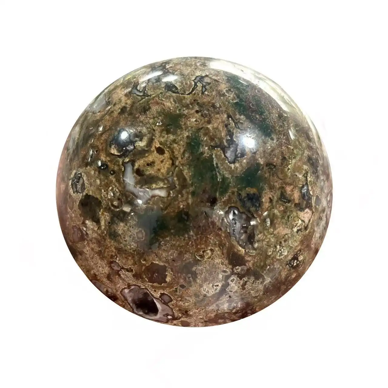 New Product Natural green cherry blossom agate sphere flower agate sphere quartz crystal ball for fengshui home decoration