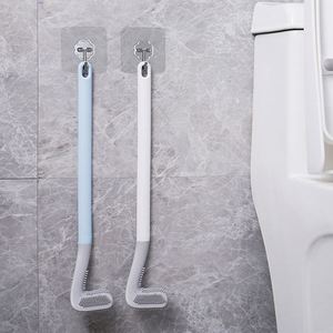 Brosse de toilette unique pour usage domestique, brosse de toilette en silicone à long manche, brosse de nettoyage murale - Product Image 6