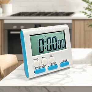 جهاز إنذار بصوت عال على مدار 24 ساعة ساعة مغناطيسية بلاستيكية مع شاشة كبيرة تعمل بالبطارية 6 أزرار - Product Image 2