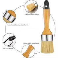 Ensemble de pinceaux de peinture de meubles de 5 pièces pinceaux ronds en cire de craie avec manche en bois