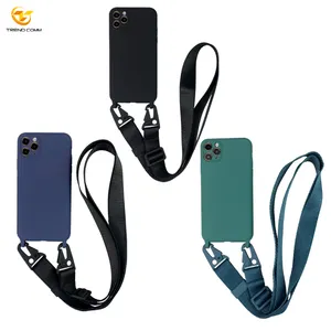 シリコンゴム昇華クロスボディネックレスマイクロファイバープロテクションforiPhone 13 14 15 Pro Max Phone Bag Case