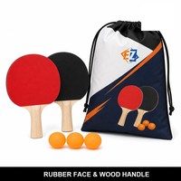 Ensemble de raquettes de tennis de table, 2 raquettes, 3 balles 40+, avec sac en tissu pour jeu familial en intérieur, OEM personnalisé