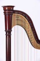 Harpe à pédales vintage 47 cordes, octave supérieure en Sol - 7ème octave en Do, archet, cordes de marque, harpe à pédales étendue, chariot, ensemble