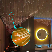 Câble de fibre optique en plastique PMMA RSPOF 0,75 mm 2700 m/rouleau, éclairage LED à extrémité lumineuse, indice de protection IP68, température de couleur RGBW, éclairage de plafond en forme d'étoiles, DC12V Ra80
