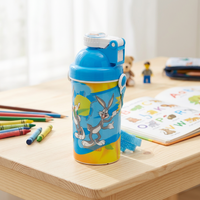 Bouteilles d'eau en plastique 3D écologiques en gros, capacité 420 ml avec couvercle pour enfants
