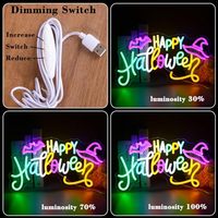 Neonawall Enseigne néon LED personnalisée Joyeux Halloween, lumière colorée et brillante, décoration murale ou de fenêtre pour la maison, fête, festival d'Halloween