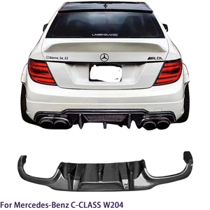 For C-Class W204 4DR/2DR V Style Real Carbon Fiber Rear Diffuser 2007-2014 - Product Image 1
