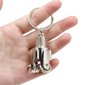 Wholesale Customized High Quality Souvenir With Oil Bit Company Gift Man Pendant 3d Metal Oilfield Drill Keychain