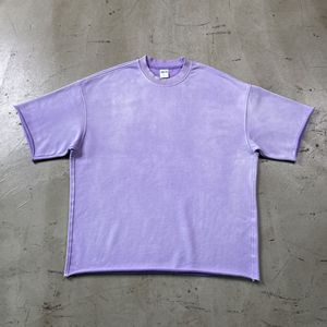 Wholesale Custom Summer Heavyweight 360g <b>Spray</b> Dye Flooded White Washed Aged Light Brushed High Quality Vintage Shirt - Product Image 2