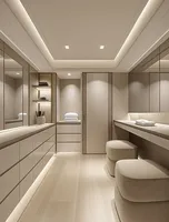 Dressing sur mesure de luxe léger, armoire intégrée pour toute la maison, dressing moderne minimaliste avec éclairage LED