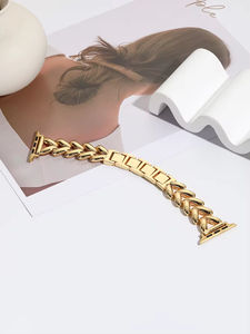 BEST SELLER <span class=keywords><strong>Bracelet</strong></span> de montre connectée tendance pour montres 38-49mm, en acier inoxydable, avec <span class=keywords><strong>boucle</strong></span> à pression, sangle simple rangée, personnalisable - Product Image 2