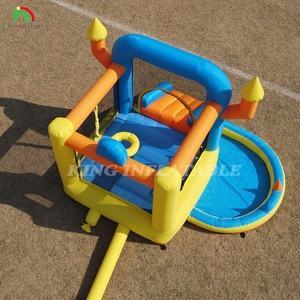 Maison de rebond gonflable pour enfants, château gonflable <span class=keywords><strong>avec</strong></span> toboggan, <span class=keywords><strong>piscine</strong></span>, panier, jeu de fléchettes, trampoline - Product Image 4