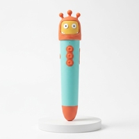 Stylo d'apprentissage Little Monster OID à 6 boutons personnalisables pour enfants, idéal pour l'étude des langues, l'enregistrement DIY et l'écoute d'histoires sur mesure
