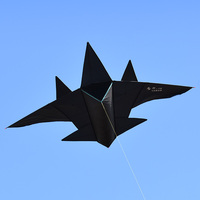2025 nouvelle Collection adulte et enfants avion de chasse cerf-volant haut de gamme grand cerf-volant de dessin animé noir en plastique Durable