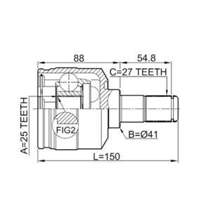 Junta Homocinética de Eje de Transmisión Delantero Derecho para <span class=keywords><strong>Hyundai</strong></span> <span class=keywords><strong>Tucson</strong></span> 49501-2E500, Junta Homocinética Interna - Product Image 2